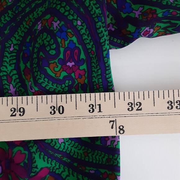 Victorias Secret Gold Label Satin Dressing Robe Purple Paisley Bathrobe Cover Up - Picture 8 of 10